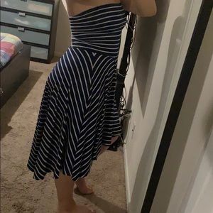 Blue and white dress